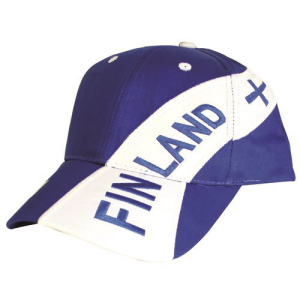 Kappe blau mit weißem Streifen "Finland"